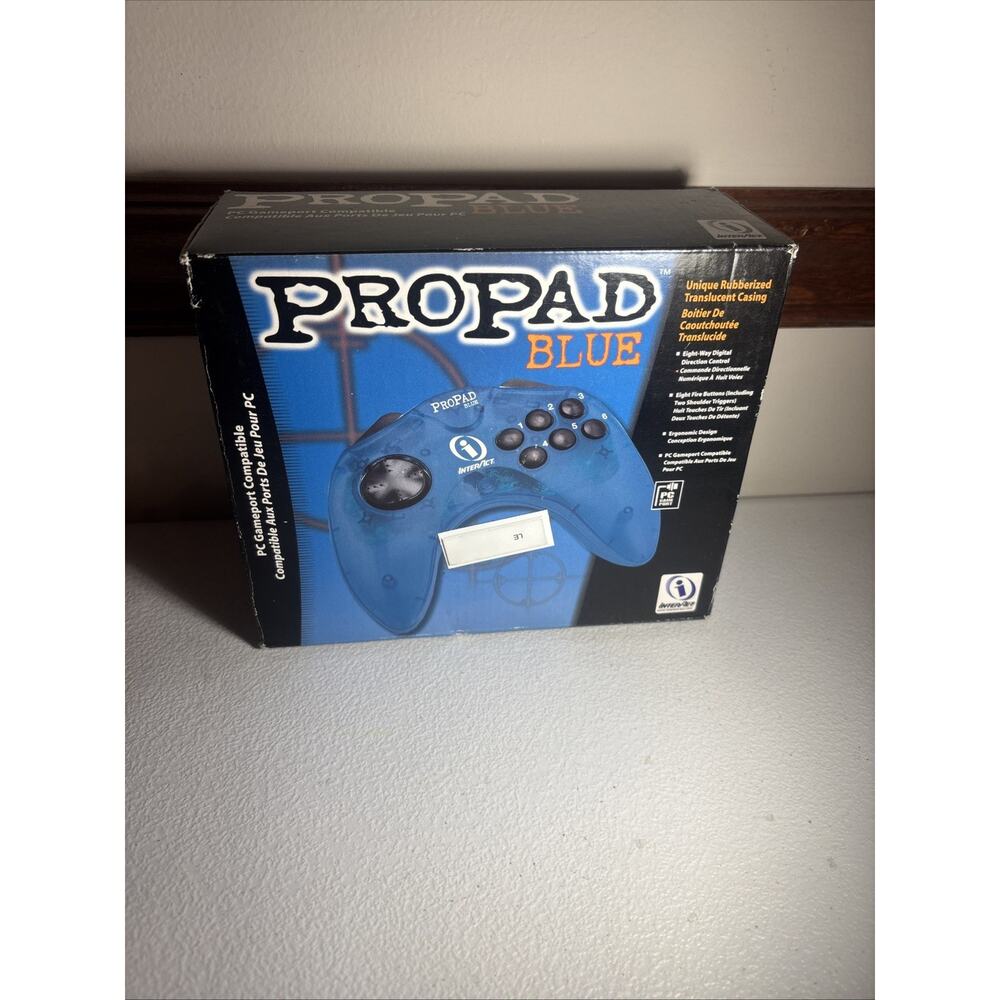 NEW IN BOX Vintage ProPad Blue PC Game Controller Interact PC Gameport